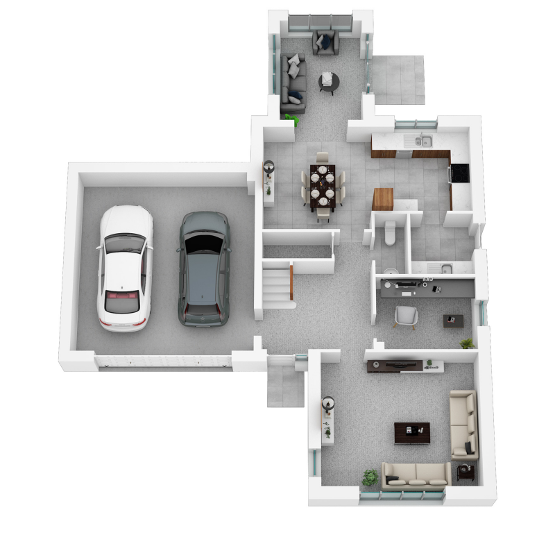 Springfield Properties New Homes In Scotland - Dunrobin - AS 02 Springfield Central The Dunrobin Ground Floor With Sunroom