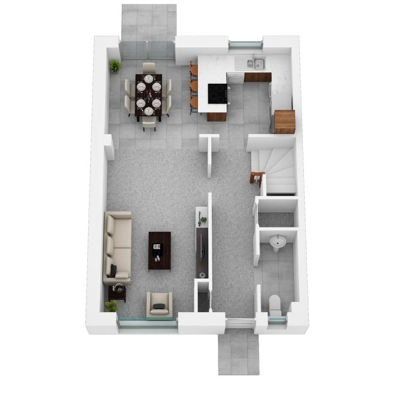 Springfield Properties New Homes In Scotland - Cupar semi - AS 02 Springfield Central The Cupar detached Ground Floor