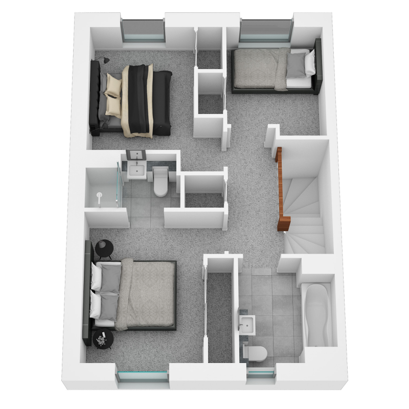 Springfield Properties New Homes In Scotland - Cupar semi - AS 03 Springfield Central The Cupar detached First Floor