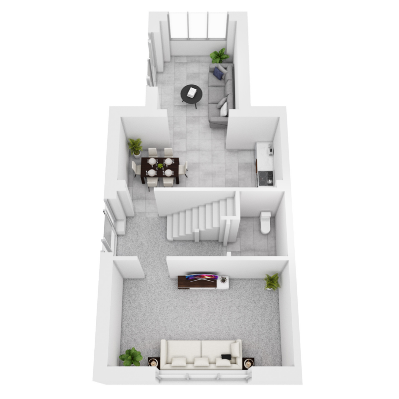 Springfield Properties New Homes In Scotland - Fortrose end terrace - AS 02 Springfield Central The Fortrose Semi Ground Floor With Sunroom