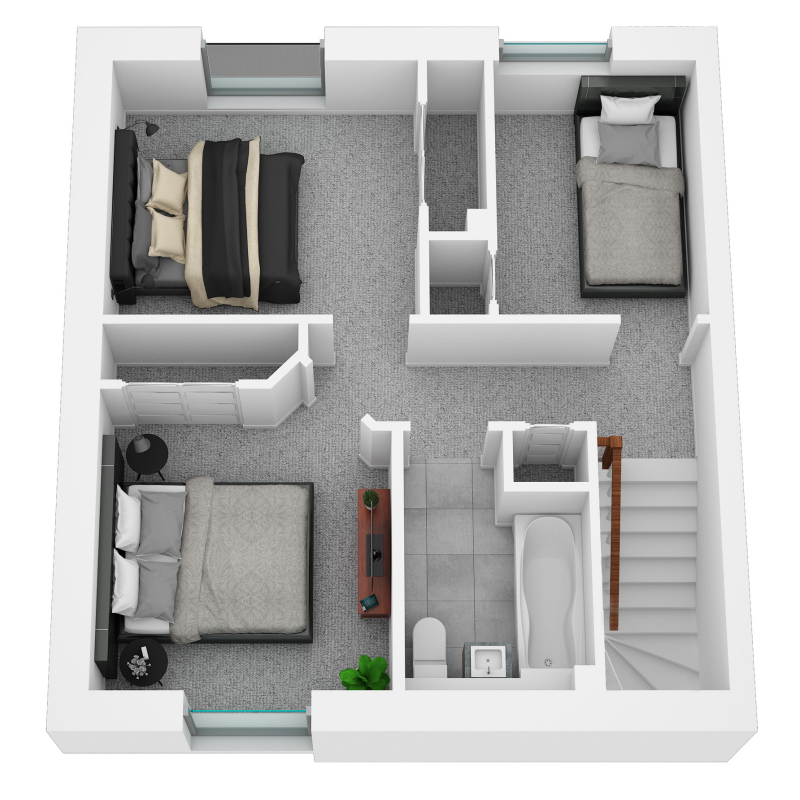 Springfield Properties New Homes In Scotland - Dallachy North Semi-detached - 03 Dallachy North AS 3D FF