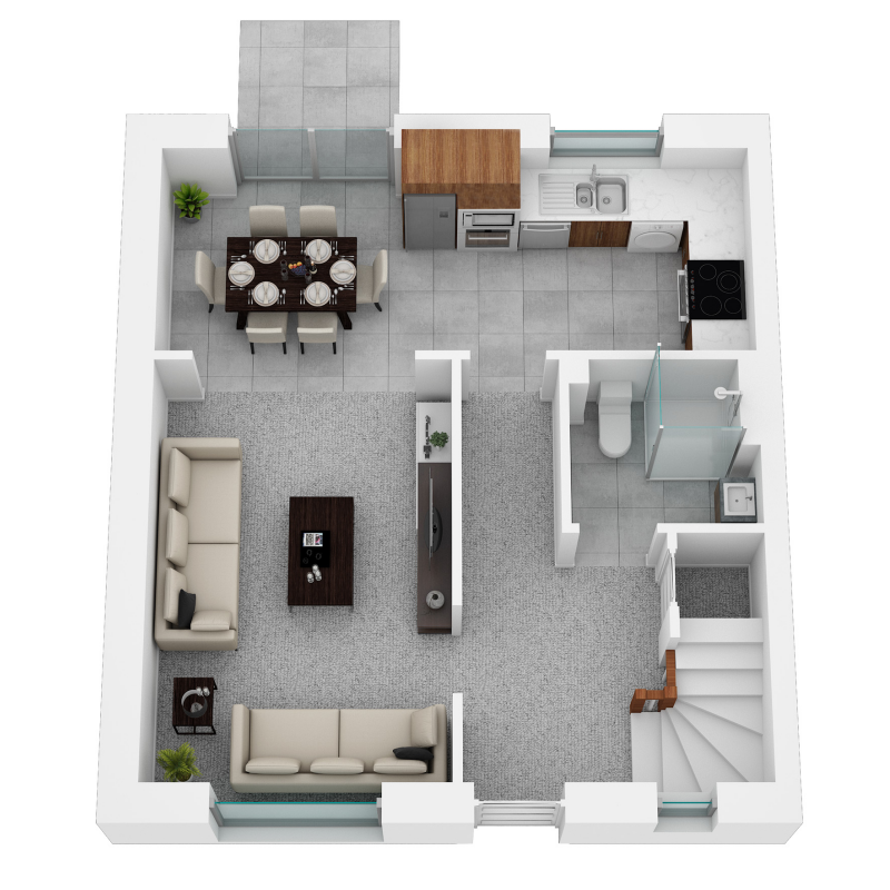 Springfield Properties New Homes In Scotland - Dallachy North Semi-detached - 01 Dallachy North AS 3D GF