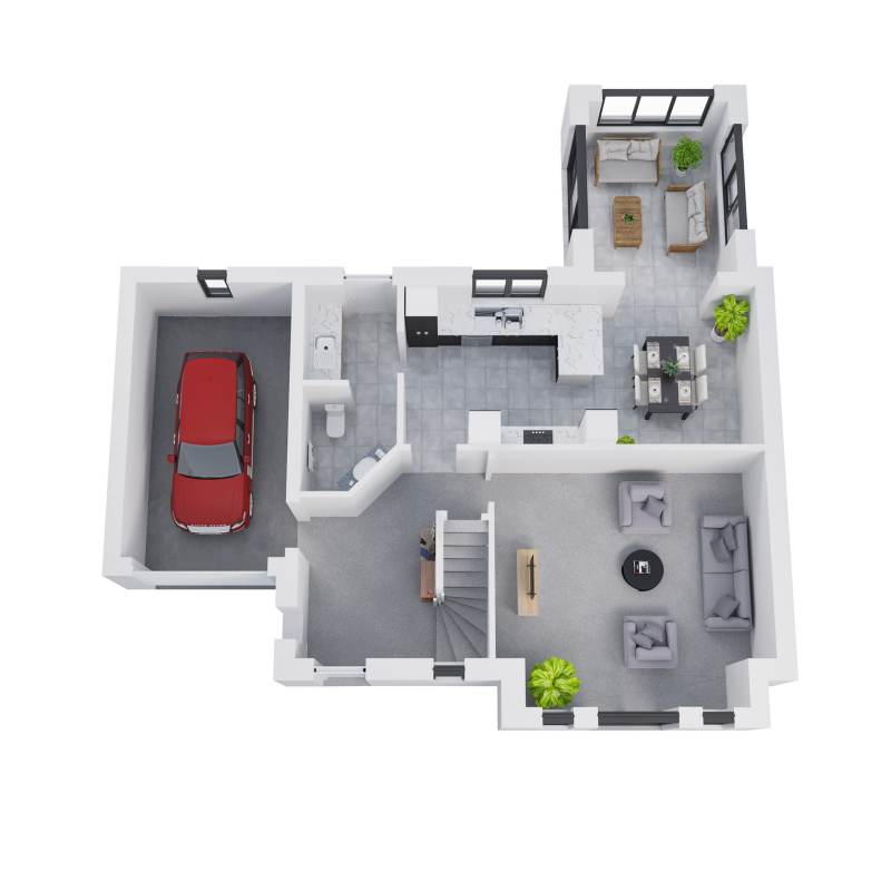 Springfield Properties New Homes In Scotland - Kintore North - AS 02 Kintore North 3D GF With Sunroom