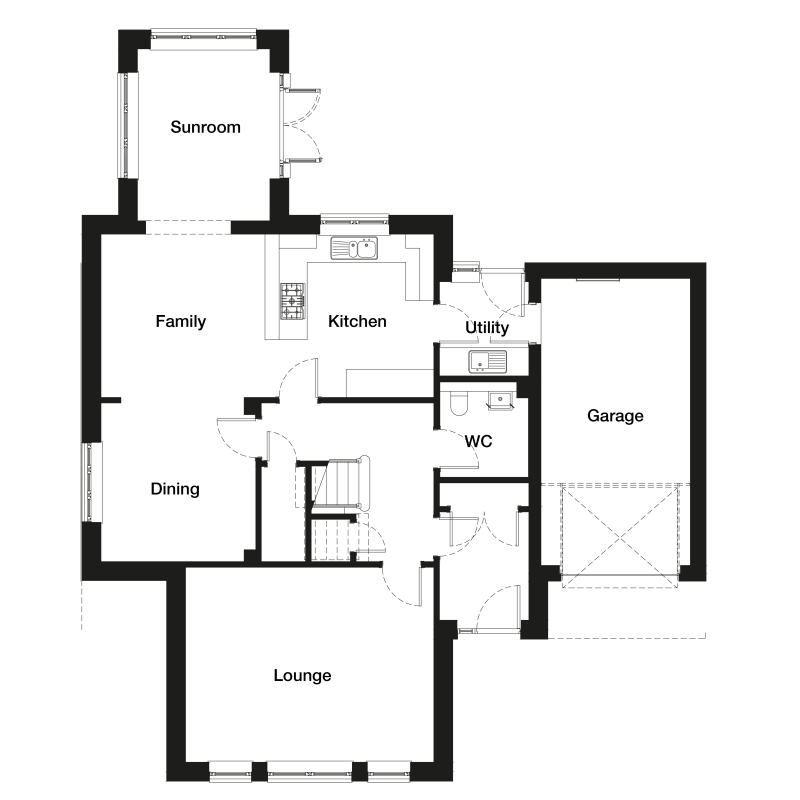 Springfield Properties New Homes In Scotland - Culbin North - Culbin North OPP 09.05.2022 GF OPEN with Sunroom