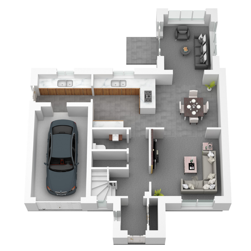 Springfield Properties New Homes In Scotland - Crail North - AS 02 Springfield North The Crail Ground Floor With Sunroom