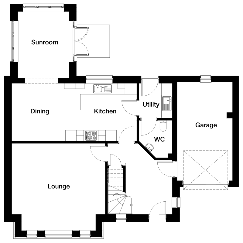 Springfield Properties New Homes In Scotland - Kintore North - OP 05 Kintore North GF with sunroom