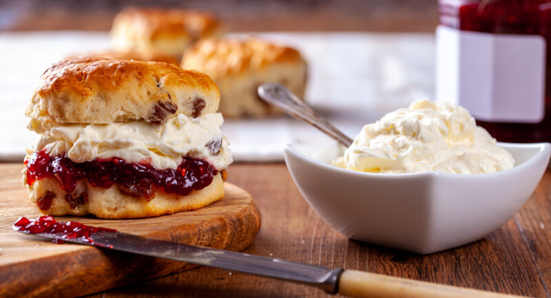 Jam on a scone