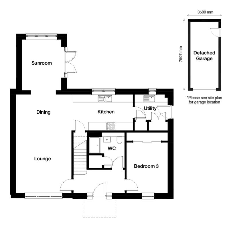 Nethy North OP det garage with sunroom (without windows)