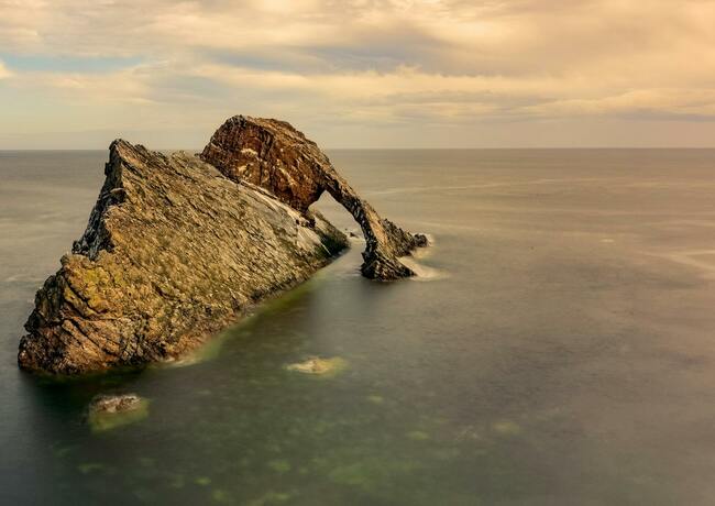 Bow Fiddle Rock near Portknockie, Moray.