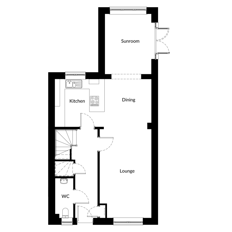 12 Ardgay Semi Detached OPP GF with sunroom open